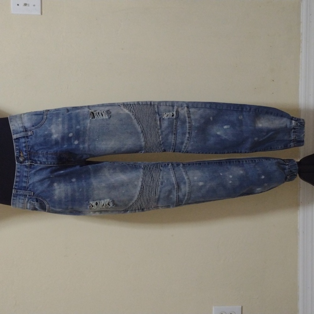 Royal Seven Limited Edition Distressed Blue Denim Jogger Jeans Mens